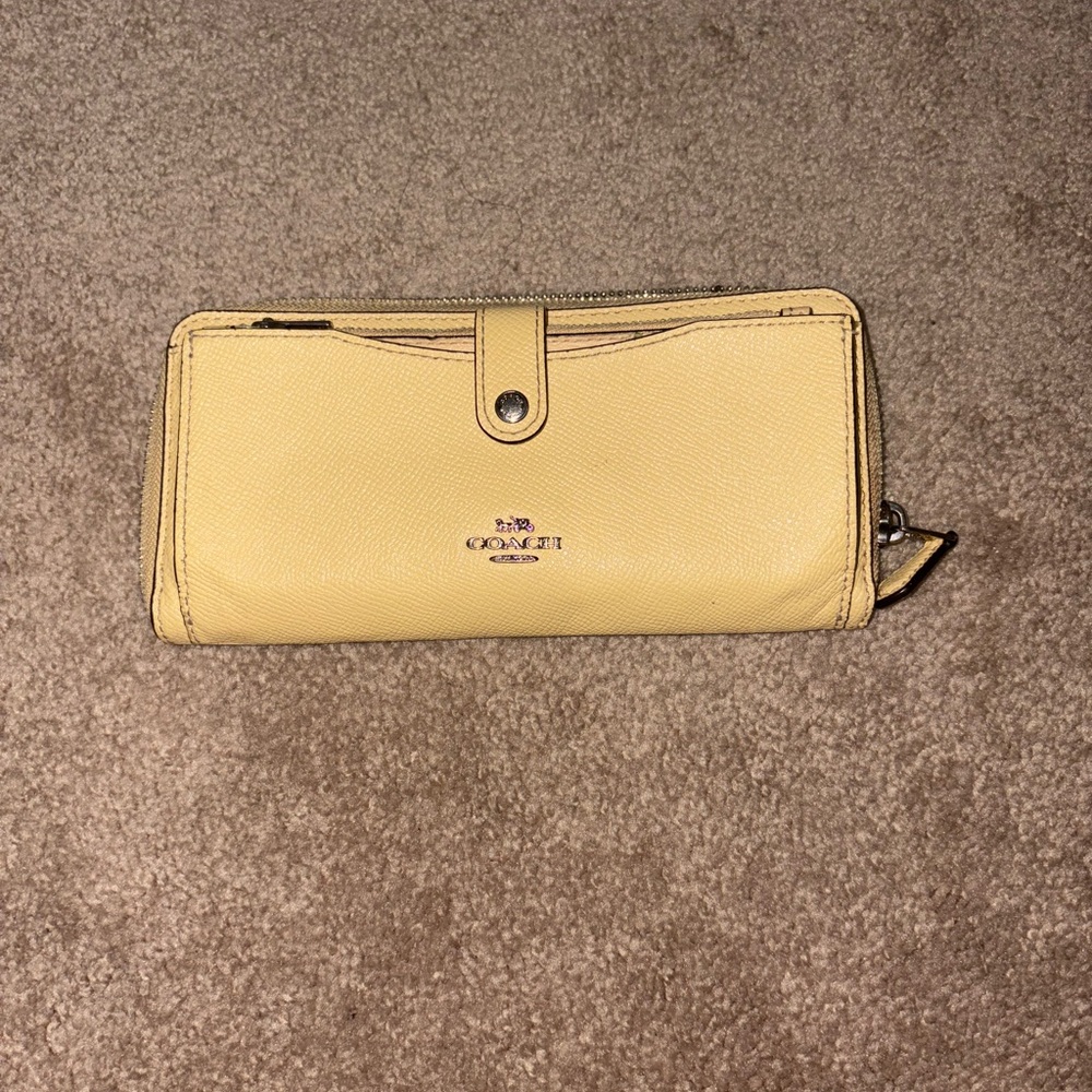 Coach Lemon Yellow Leather Wallet